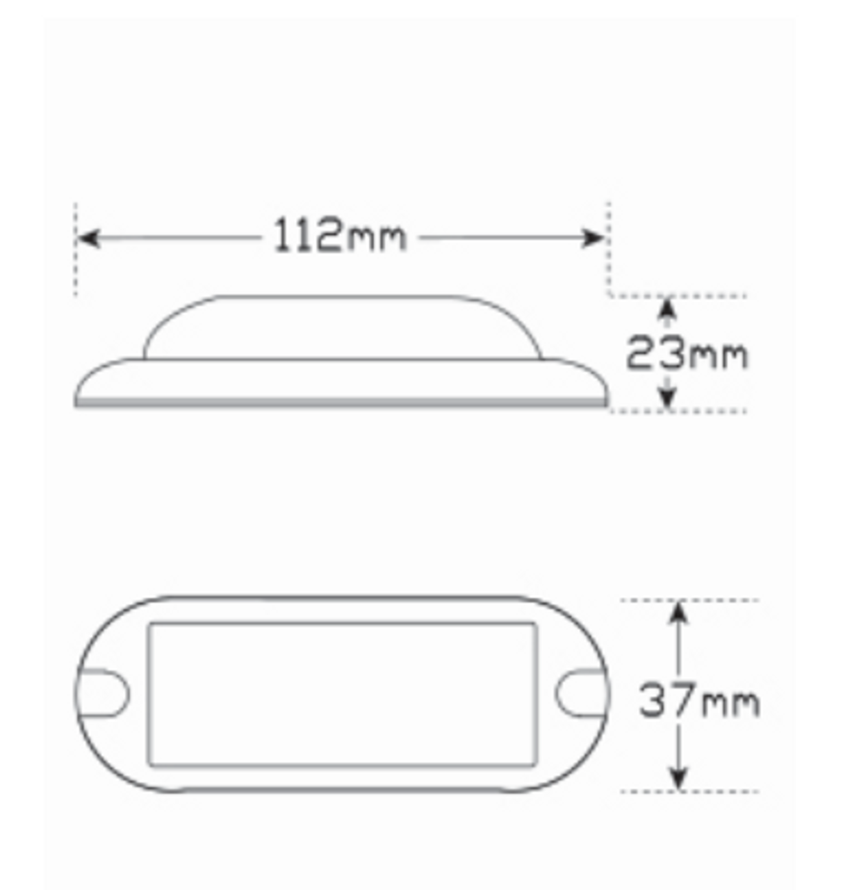 Line Drawing - 90AM - Emergency Lamp Amber Clear Lens Multi-Volt Single Pack. AL. Ultimate LED. 