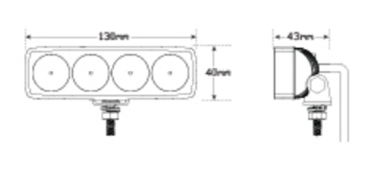 Line Drawing -13040WM - Flood Lamp 12Watts Multi-Volt Single Pack. AL. Ultimate LED.