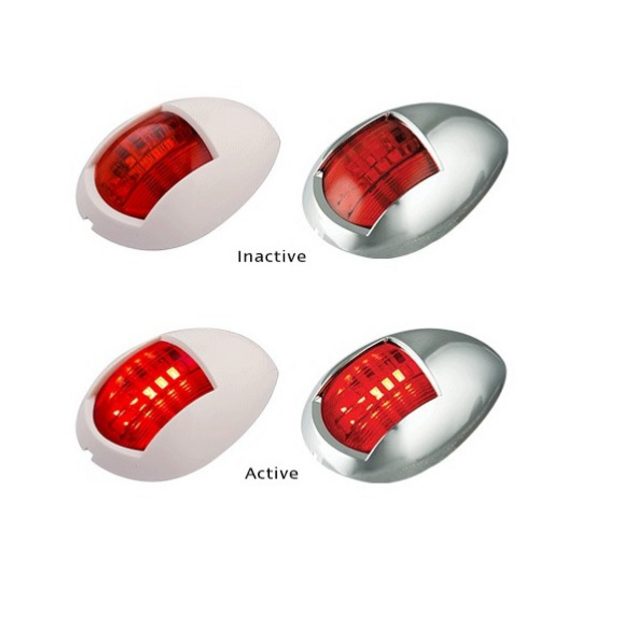 52WR - Navigational Lamps Red Single Pack Multi-Volt White Housing. AL. Ultimate LED.