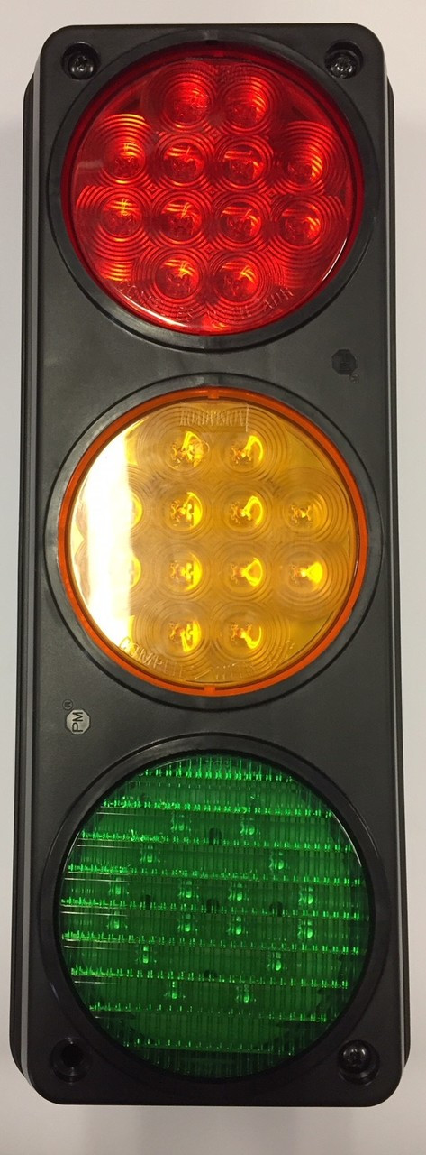 Traffic Control Light, Triple, Red, Amber & Green with Mounting Housing. Great for Warehouse, Loading Docks, Warehouse Pedestrians, Sealed Doors, Roller Doors, Road Work Traffic Control.