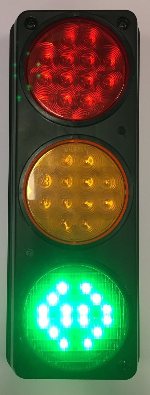 Traffic Control Light, Triple, Red, Amber & Green - Green Activated with Mounting Housing. Great for Warehouse, Loading Docks, Warehouse Pedestrians, Sealed Doors, Roller Doors, Road Work Traffic Control.