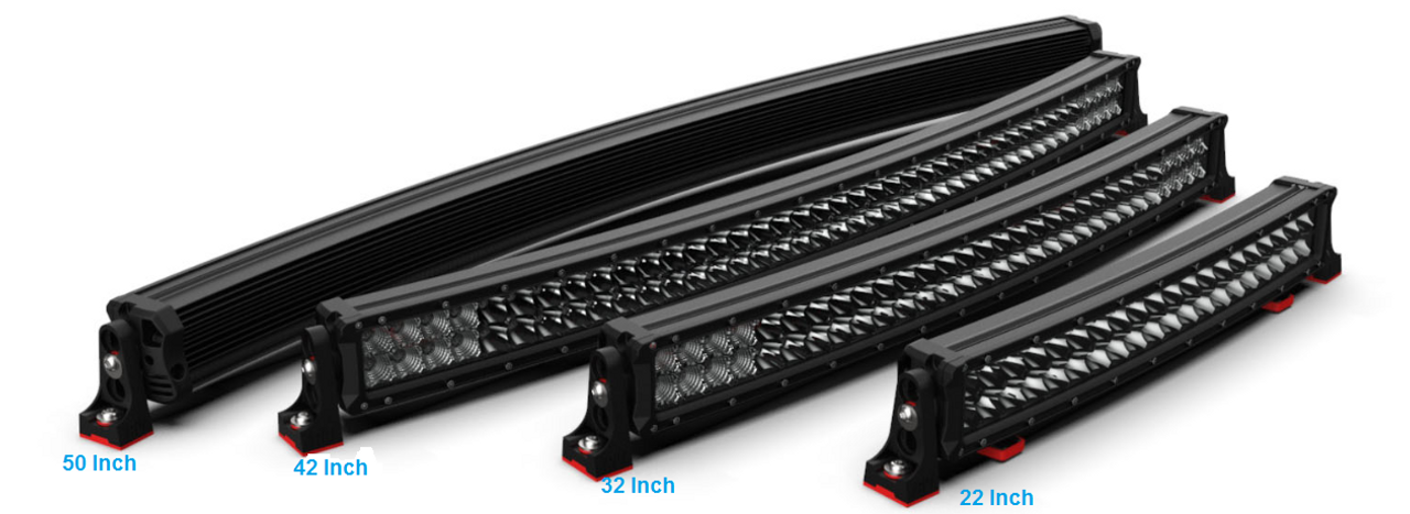 RBL6500C - DCX2 Series Dual Row Curved Light Bar. 50 inch 288 watt Osram Hi-Lux LED's. Combination Optical Beam. 9 Position Adjustable Mounting Options. RBL6500C. Premium Driving Light Bar. RoadVision. Ultimate LED.