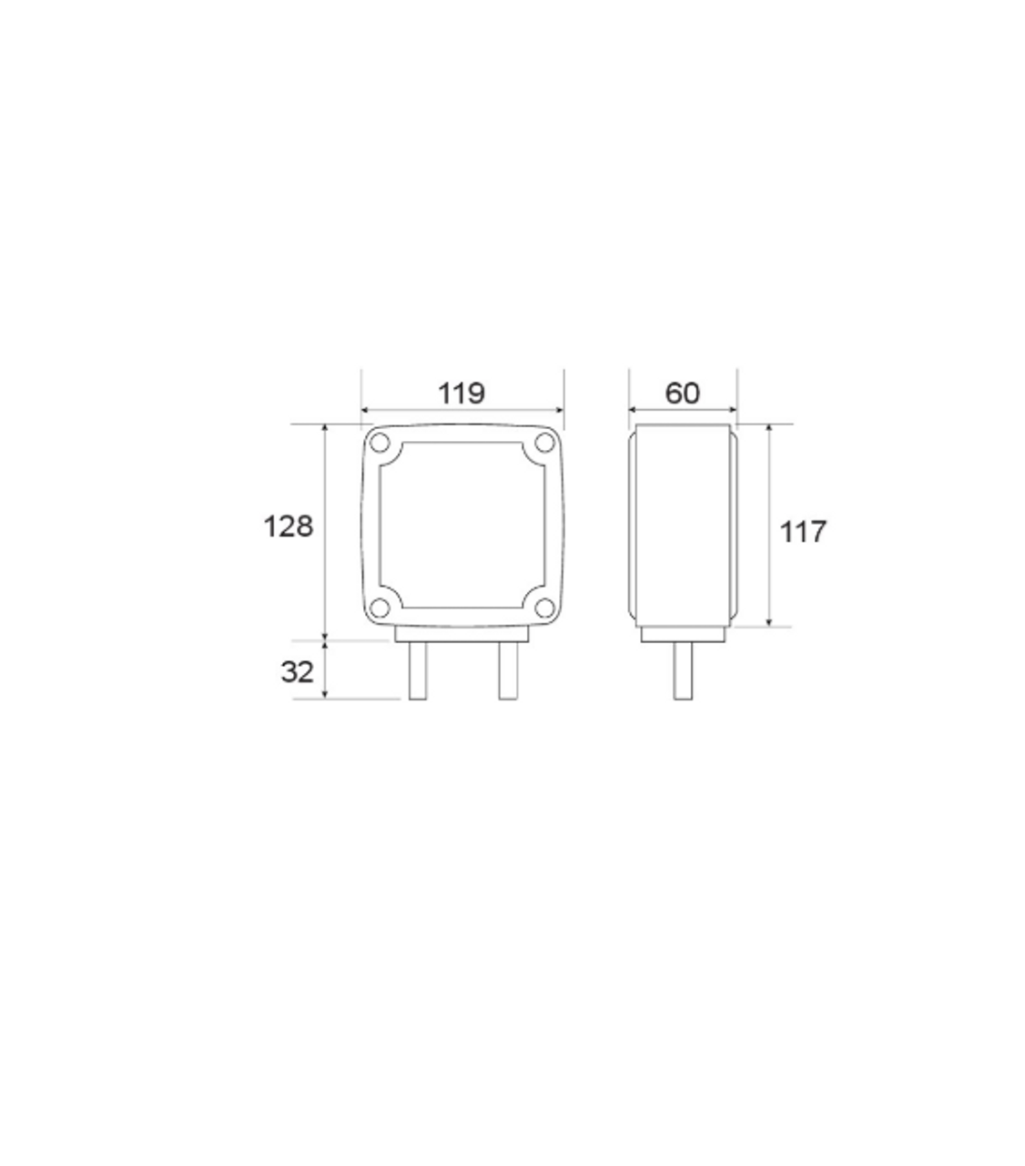 Line Drawing - 95400 - Narva Model 54 LED Front Direction and Supplementary Side Direction Indicator Kit. 12v Twin Pack. Narva. CD. Ultimate LED
