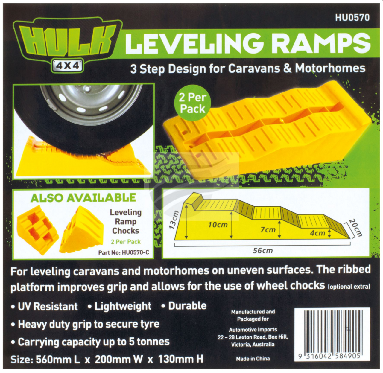 HU0570 - Plastic Wheel Level Ramps. Twin Pack. HULK. CD. Ultimate LED. 