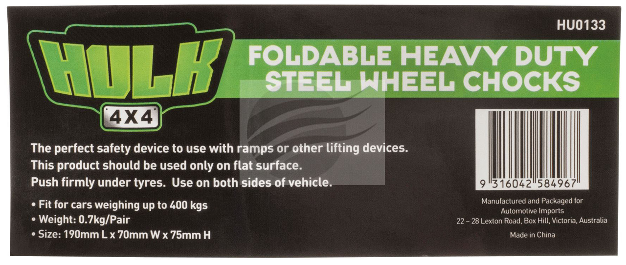 HU0133 - Steel Folding Wheel Chocks Twin Pack. HULK. CD. Ultimate LED. 