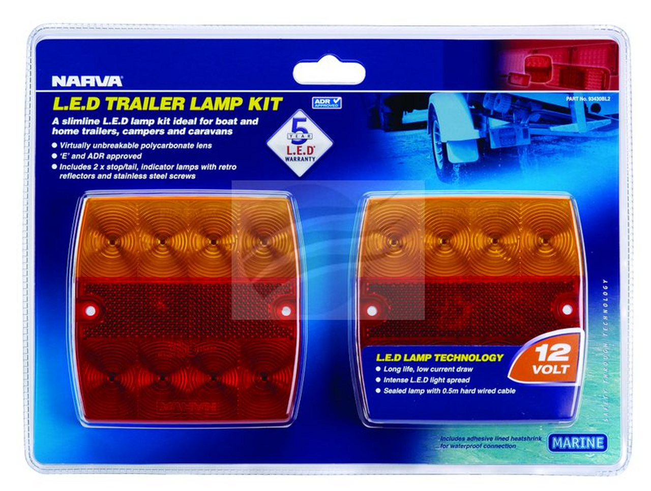 93430BL - Narva Model 34 LED Combination Stop Tail Indicator Light 12V Twin Pack. Narva. CD. Ultimate LED. 