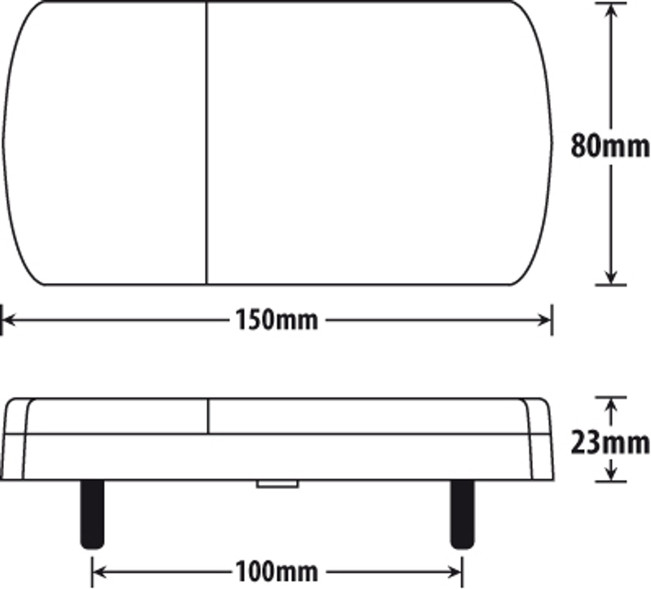 Line Drawing - BR207LRMV - Box Trailer LED Tail Light Kit. Twin Pack. Stop, Tail, Indicator and Reflector. Multi-Volt 12v & 24 Volt DC Sytems. ADR Approved. ROADVISION. Ultimate LED.