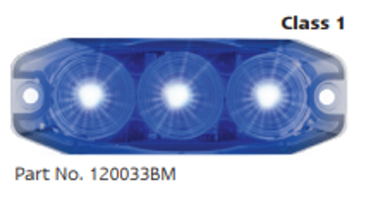 120033BM - LED Strobe Module Lamp Blue. 11 Strobe Patterns Multi-Volt 12v 24 Volt 3M Tape or Screw On Fitting. Single Pack Clear Housing Clear Lens & Blue LED's Super Slim Line Light Go Stealth. Autolamps. Ultimate LED. 