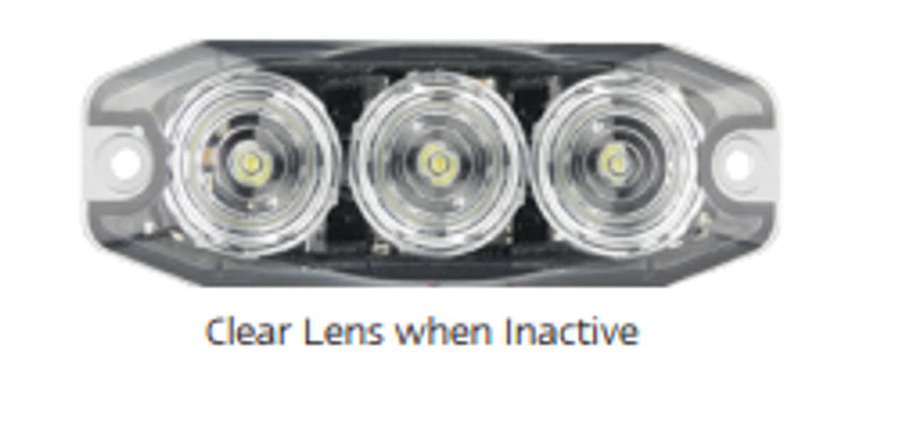 Off Position - 120033GM - LED Strobe Module Lamp Green. 11 Strobe Patterns Multi-Volt 12v & 24 Volt 3M Tape or Screw On Fitting. Single Pack Clear Housing Clear Lens & Green LED's Super Slim Line Light Go Stealth.  Autolamps. Ultimate LED. 