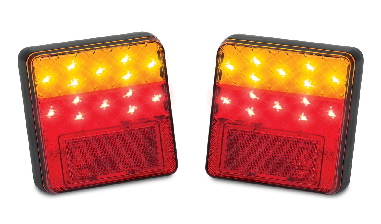 100BAR2 - Combination Tail Light. Small Trailer Rear Light. Stop, Tail, Indicator, Reflector Light 12v Blister Twin Pack. LED Auto Lamps.  Ultimate LED. 