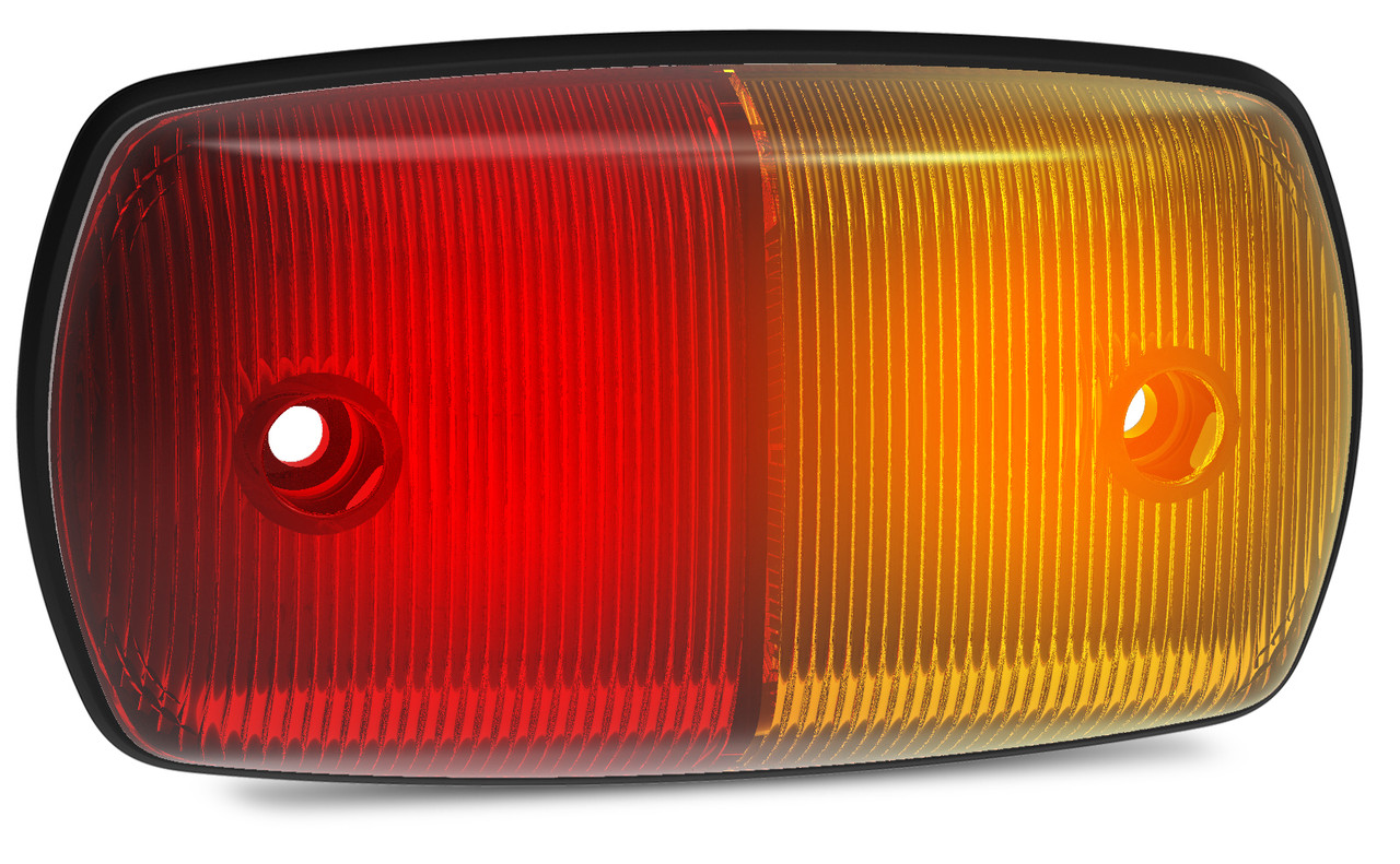 69ARM - Large Side Marker Light. Amber & Red. Caravan Friendly. Single Pack Black Base Coloured Lens. 12v Only. LED Auto Lamps. Ultimate LED. 