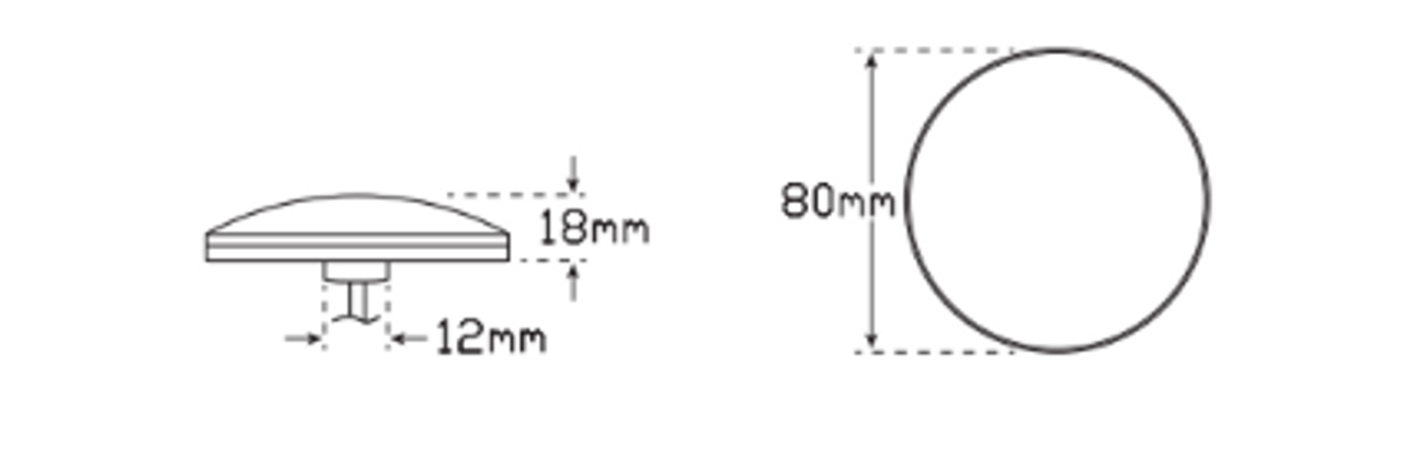 Line Drawing - 82CWMB - Super Bright Rear Function Range. Reverse Light. Multi-Volt 12v & 24v. Clear Lens. Caravan Friendly. 3m Tape Fitting. Autolamps. Ultimate LED. 