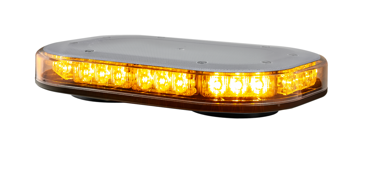 LB246ACMM - Emergency Minibars Amber Range. High Brightness LEDs. 18 Selection Flash Patterns. On and Off Pattern Selection Switch on Plug. Clear Lens. 5 Year Warranty. Magnetic Mount. Multi-Volt 12v & 24v. Autolamps.  Ultimate LED. 