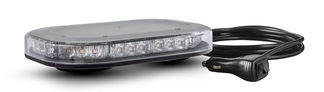 LB246ACMM - Emergency Minibars Amber Range. High Brightness LEDs. 18 Selection Flash Patterns. On and Off Pattern Selection Switch on Plug. Clear Lens. 5 Year Warranty. Magnetic Mount. Multi-Volt 12v & 24v. Autolamps.  Ultimate LED. 