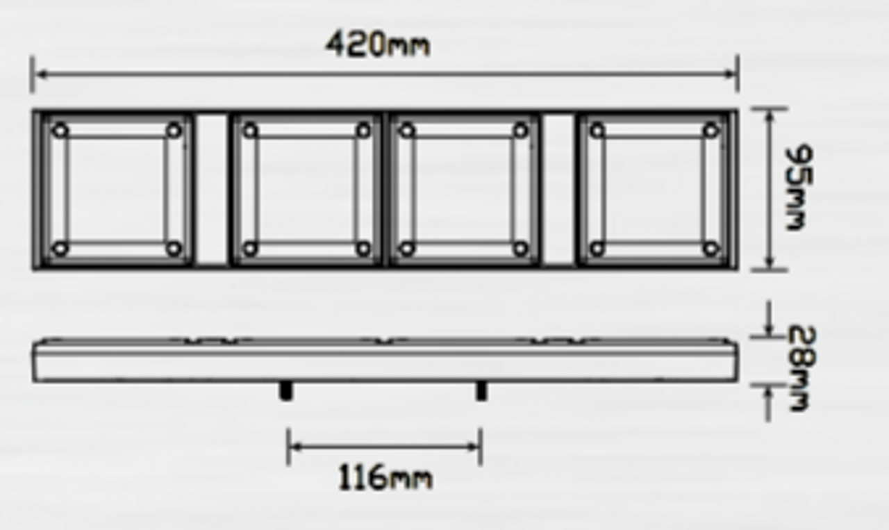 Line Drawing - 420AARRM2 - Combination Tail Lights. Stop, Tail, Indicator, Reflector Light Multi-Volt 12v & 24v. Caravan Friendly. Twin Pack. LED Auto Lamps. Ultimate LED.