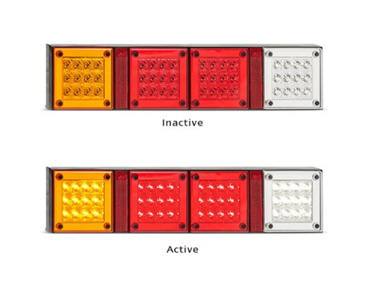 420ARRWM2 - Combination Tail Light. Stop, Tail, Indicator, Reverse Light with Reflector. Multi-Volt 12v & 24v. Twin Pack. Caravan Friendly. LED Auto Lamps. Ultimate LED. 