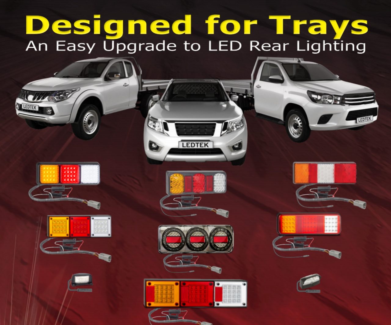 280ARWM2LR12/450+PATCHTRITON-MN - Vehicle LED Patch Cable System. Designed for Trays. 280 Series Light. Stop, Tail, Indicator and Reverse. 12v Only. Lamp with Conversion Cable. Application to Suit Mitsubishi Triton MN. Autolamp. Ultimate LED.