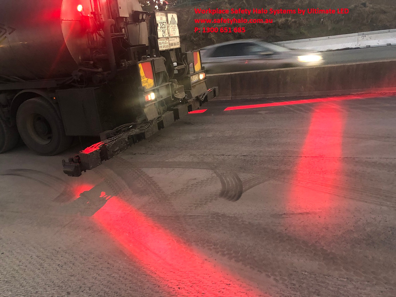 3A. Red Danger Zone Area Warning Light System. Pedestrian Workplace Mobile Machine Safety Halo System. Compact Light. New Technology 30 watts Red Line Beam. SHRL-30. Safety Halo Series