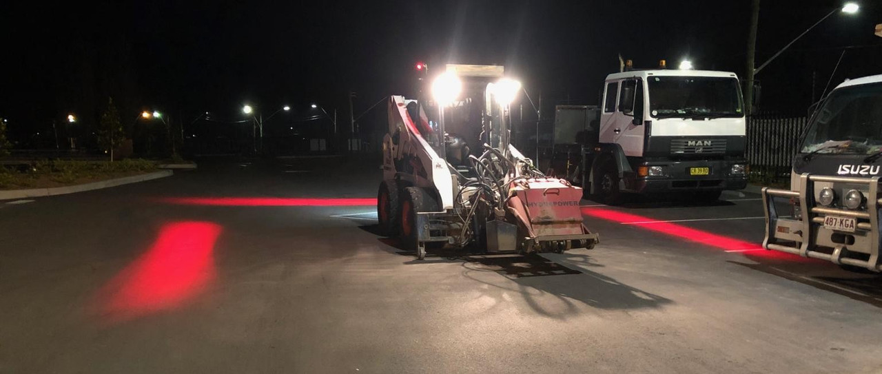 Safety Halo System fitted to a Skid Steer - Night Work.