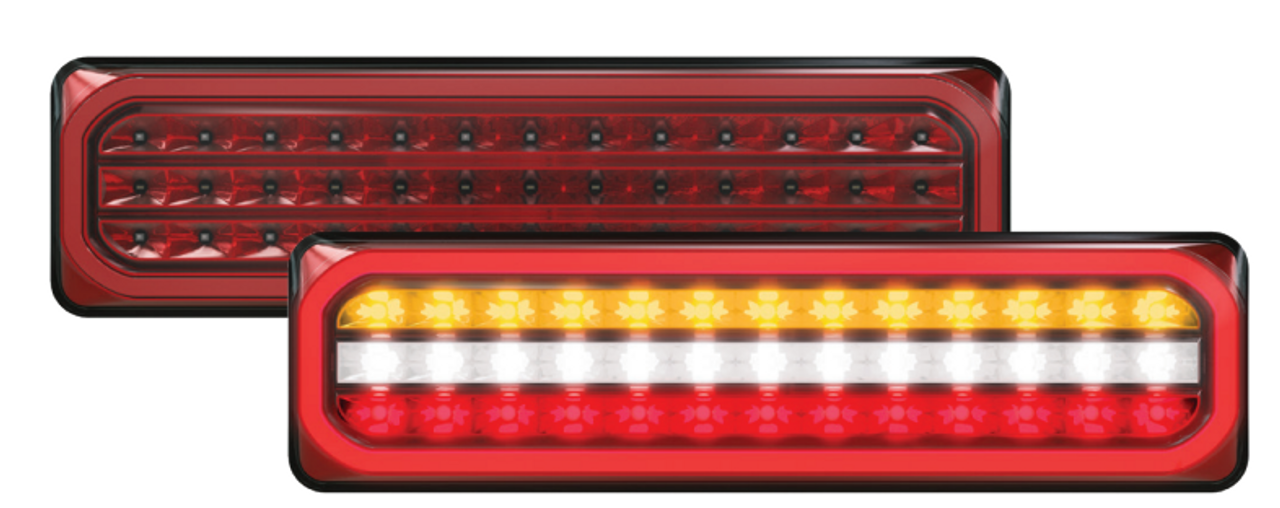 3853ARWM -2-LR - Combination Tail Lamp. 3852 Series. Diffused Tail Light. ECE Approved. Multi-Volt 12-24v. 5 Year Warranty. Twin Pack. Left Hand Side and Right Hand Side Plus Load Resistor. Autolamp. Ultimate LED. 