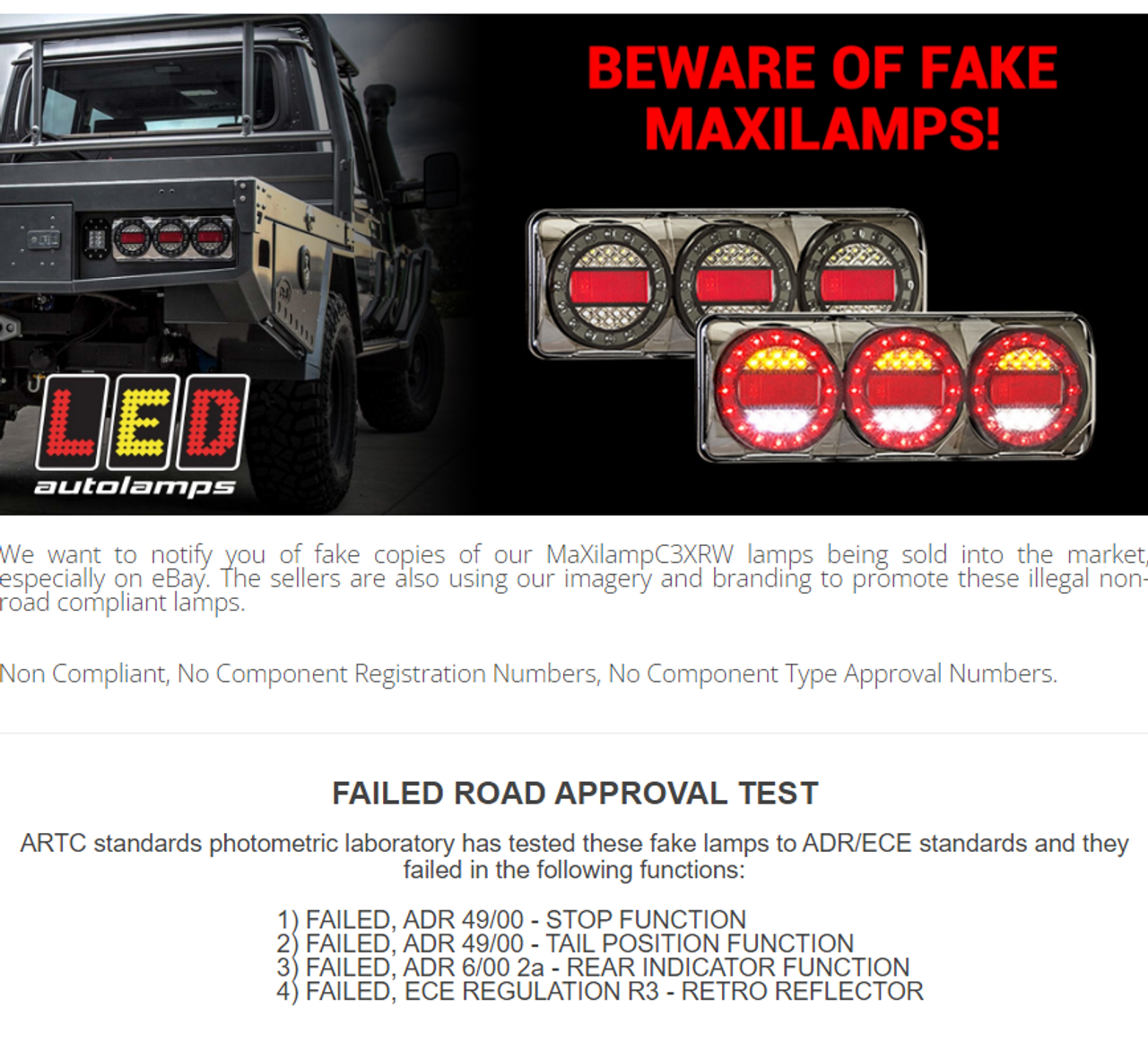 Beware of fake sellers - Ultimate LED Australia is a Genuine Maxilamp Dealer