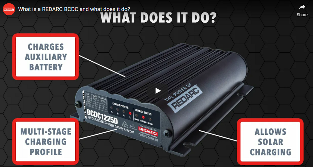 REDARC BCDC1225D In-vehicle Battery Charger is a 12V 25A In-vehicle DC to DC battery charger. It is the latest variant of the award-winning BCDC Dual range and features REDARC’s Smart Start technology.