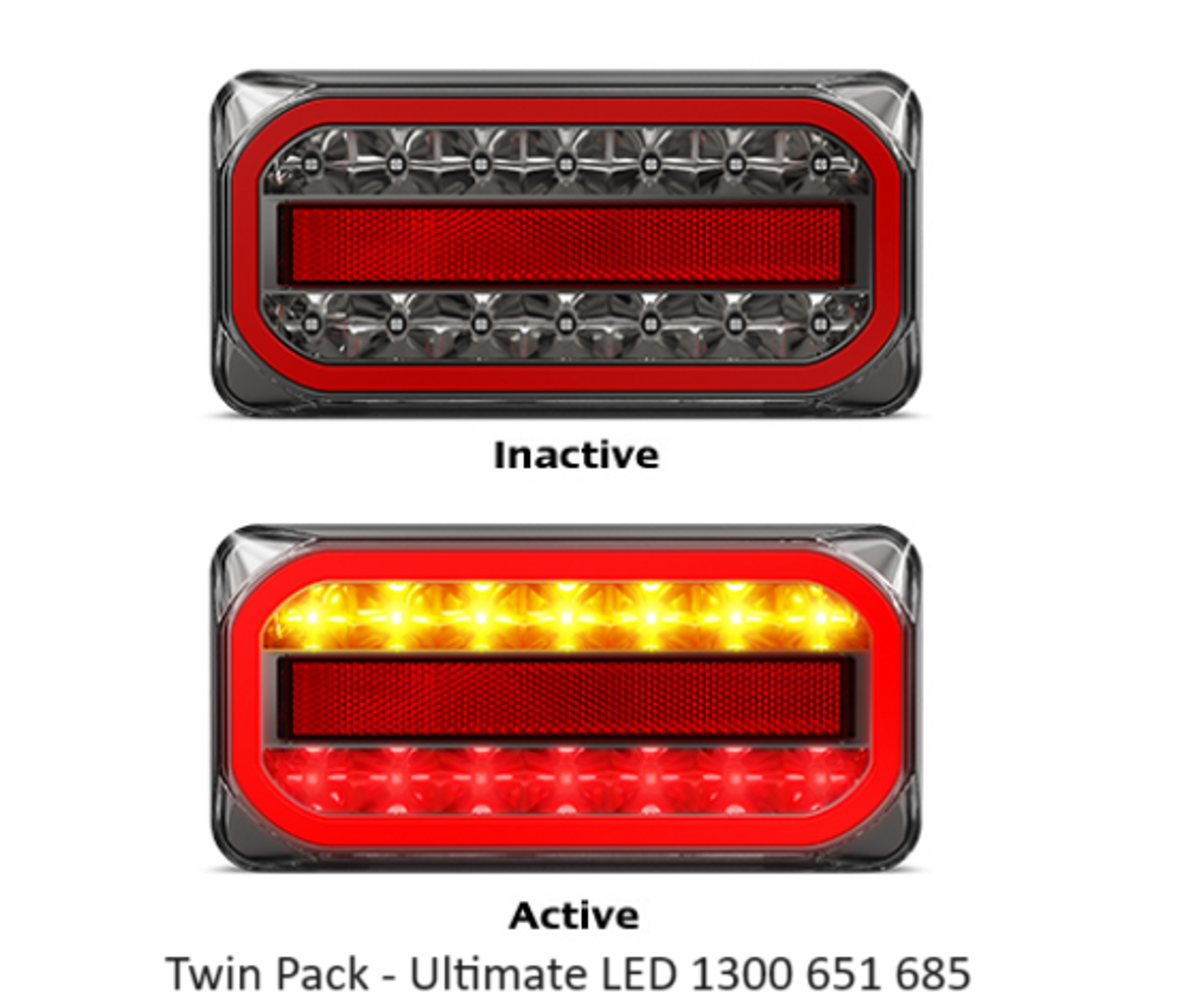 A215ARLP2. Submersible Boat trailer taillight kit with 400mm lead on each light. 5 year warranty