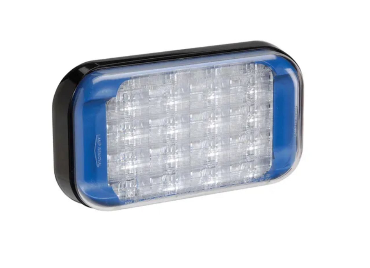 Worksite Traffic Control Light, Blue with build in strobe module, 5 settings. Great for Warehouse, Loading Docks, Warehouse Pedestrians, Sealed Doors, Roller Doors, Road Work Traffic Control. Construction Sites. Mining Sites  10 to 30v DC Blue