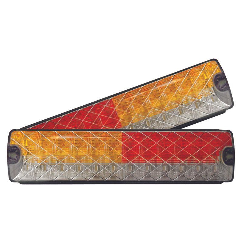 BR200LRARW - Slimline LED Tail Light Kit. Twin Pack. Stop, Tail, Indicator and Reverse LED Lights. Multi-Volt, 12v & 24v Systems. RoadVision. Ultimate LED.