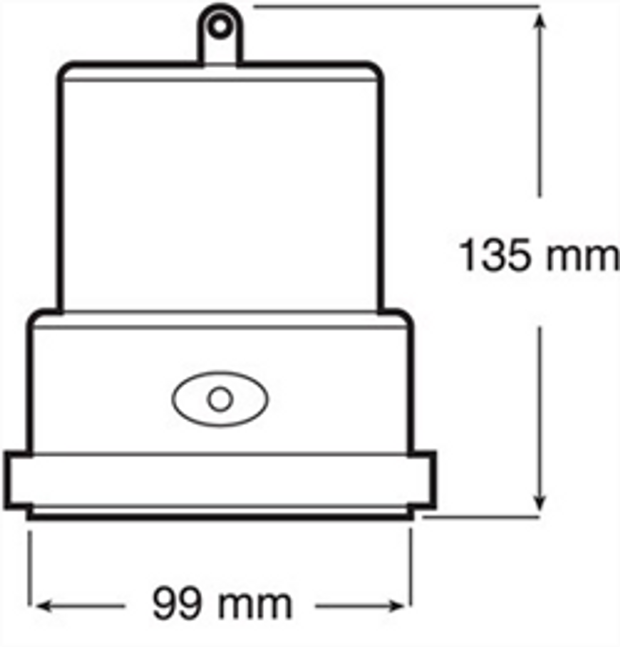 Safety Beacon line drawing - 740R - Red Safety Beacon Light. LED Strobe. Battery Operated with Magnetic Mount. Peterson. Roadvision. Ultimate LED.