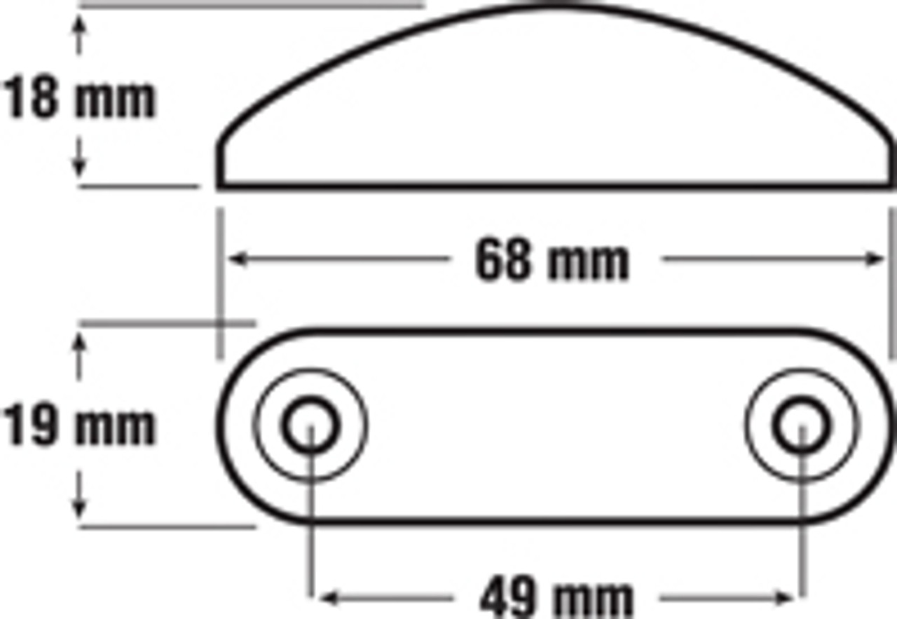 Line drawing of the 2268 Series Marker Light
