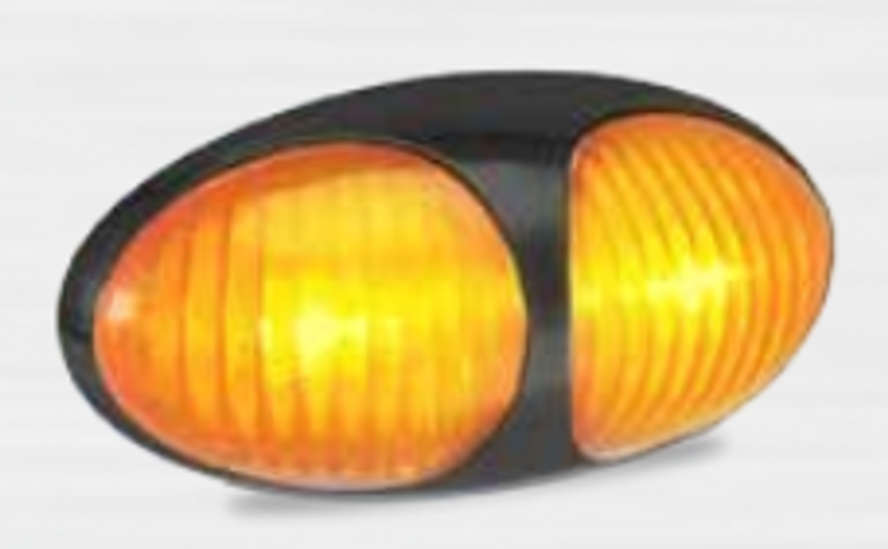 37AM - Amber Side Marker Light with Black Base & Coloured Lens Multi-Volt 12v & 24v. LED Auto Lamps. Ultimate LED.