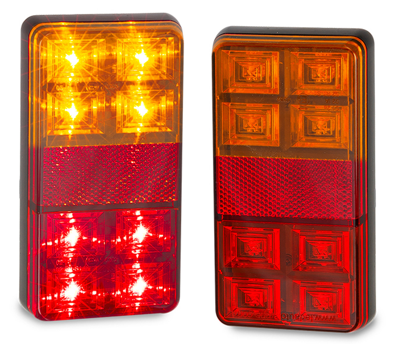 151BAR2 - Small Trailer Combination Tail Lights. Stop, Tail, Indicator, Reflector Light 12v Blister Twin Pack. LED Auto Lamps. Ultimate LED.