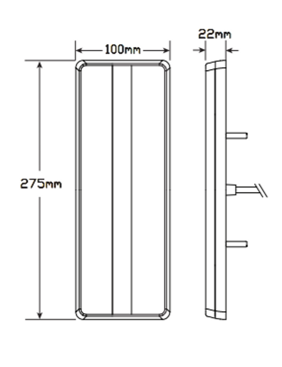 Line Drawing - 275AR Stop, Tail, Indicator, Reflector Light. Single Light Pack 12v. AL. Ultimate LED.