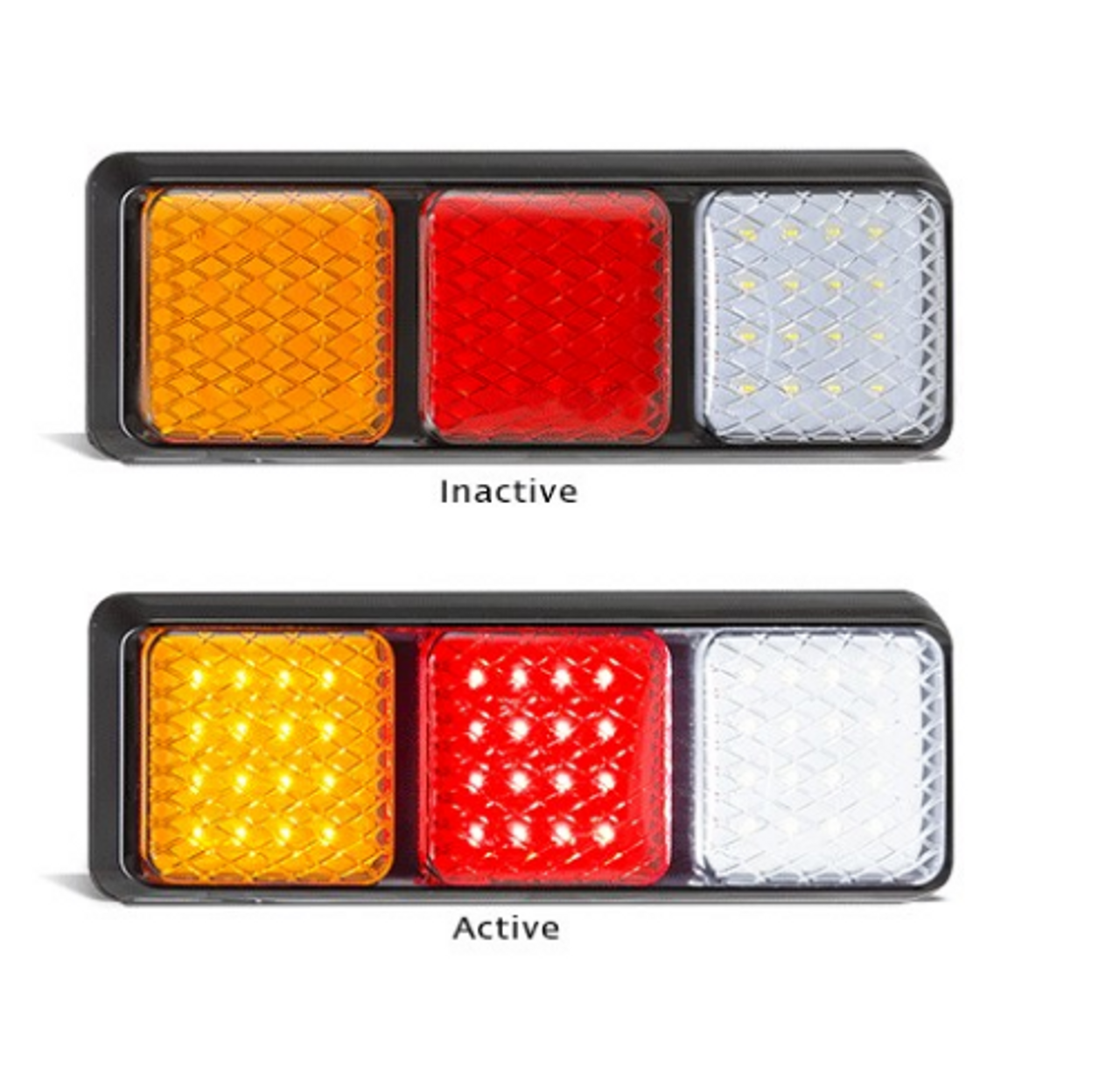 282ARWM - Combination Tail Light Triple Light. Stop, Tail, Indicator & Reverse Light. Multi-Volt 12v & 24v Blister Single Pack. LED Auto Lamps. Ultimate LED. 