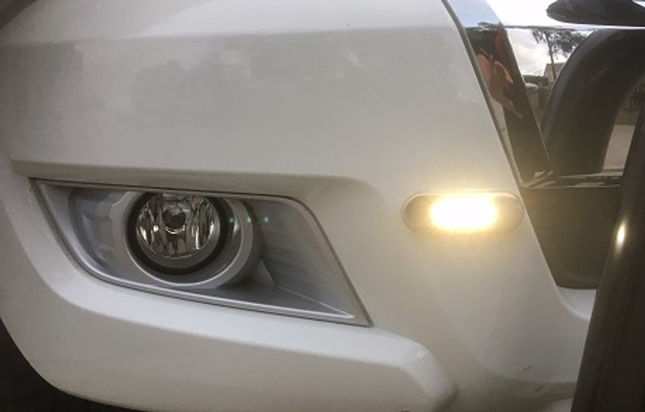 BR6W Fitted to the front of a Ford Ranger. Active Function, used as a Daytime Running Light (LED) Front End Outline Marker Multi-Volt Single Pack. AL. Ultimate LED. 