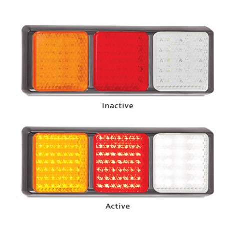 100BARWM - Combination Tail Light. Stop, Tail, Indicator & Reverse Triple Light Multi-Volt 12v & 24v Blister Single Pack. Caravan Friendly. LED Auto Lamps. Ultimate LED. 