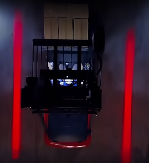 Forklift Safety Halo System. Create a Safety Halo around your Forklift. Red Zone Danger Area, Warning Safety Warehouse light. Create a NO Go Zone. Ultimate LED. www.ultimateled.com.au