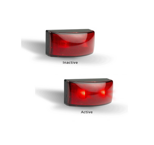 5025RM2 - Rear End Outline Marker Light, 3M Mounting Tape, Multi-Volt 12v & 24v Twin Pack Black Housing Red Lens & Red LED. LED Auto Lamps. Ultimate LED. 