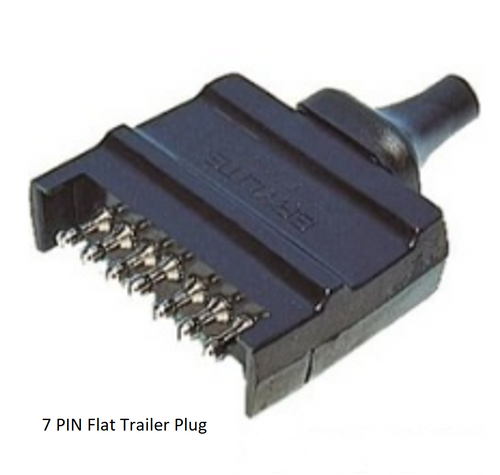 Trailer plug also supplied. 7 pin male flat trailer plug x 1
