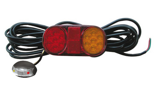 Roadvision LED Boat Trailer Tail Light Kit. Includes Licence Plate Light. Submersible LED Tail Lights. Multi-Volt, 12v & 24v Systems. Surface Mount. 8.3m Lead each Light and Amber, Red Side Marker Lights. 7 Pin Male Trailer Plug and Heat Shrink also Supplied. Proven, Reliable and Tough Boat Trailer Light. Ultimate LED