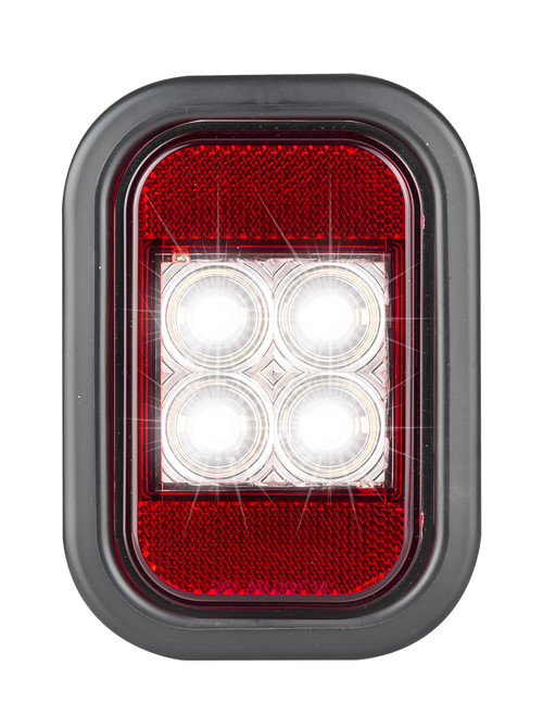 Active - 133WMG - Reverse Light with Reflector Rectangle. Multi-Volt 12v & 24v Blister Single Pack. LED Auto Lamps. Ultimate LED. 