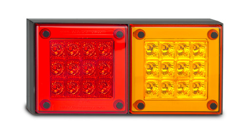 280ARM - Stop Tail Indicator Light Multi-Volt 12v & 24 Volt DC Systems. Caravan Friendly. Red and Amber Lens & Red and Amber LED. Single Pack. LED Auto Lamps. Ultimate LED.