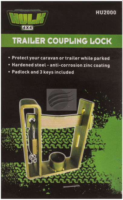 HU2000 - Trailer Coupling Lock. Includes Padlock and 3 Keys. HULK. CD. Ultimate LED. 