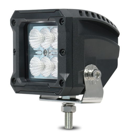 3 Inch Square LED Spot Beam Work Light. 18 Watt. Multi Volt 10v to