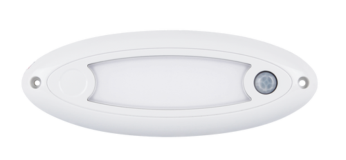 16606WM-PIR - Oval Interior, Exterior Light. Water Proof Design. Low Profile Design. Surface Mount. 2 Year Warranty. Warm White Light. Motion Sensor. Autolamps.  Ultimate LED. 