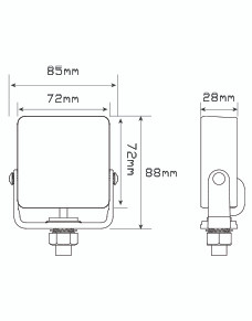 Line Drawing - 94RM - Coloured Strobe Lamp. Red Emergency Strobe Lamp. 18 Selectable Flash Patterns. Adjustable Steel Bracket. 5 Year Warranty. Multi-Volt 12v & 24v. Clear Lens When Inactive. Autolamps.  Ultimate LED. 