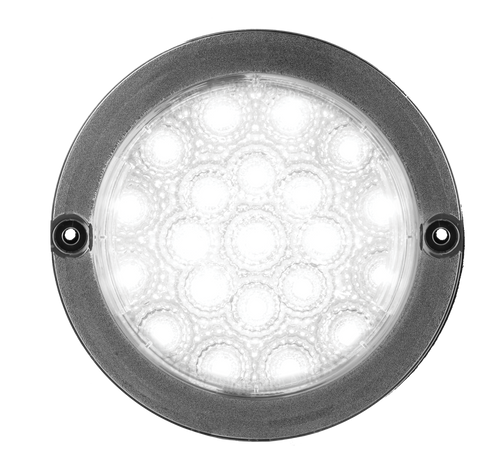 102WBC - Round Reverse Light. Low Profile Design. 12v Only. Black Chrome Lens Design. Recess Mount, Screw Secured. Autolamp. Ultimate LED.  102WBC - Round Reverse Light. Low Profile Design. 12v Only. Black Chrome Lens Design. Recess Mount, Screw Secured. Autolamp. Ultimate LED.