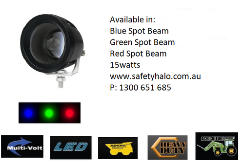 Green Workplace Safety Halo Light. Machine Green Spot Awareness Light. Workplace Pedestrian Safety Light. 15 watts. Warehousing Management Lights Ultimate LED. Australia. FLGS-15