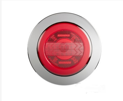 BR152RRC - Stop Tail Round Light. Chrome Surrounding. Glow Tail Light. Recessed Mount. Multi-Volt. Single Pack. Ultimate LED. 